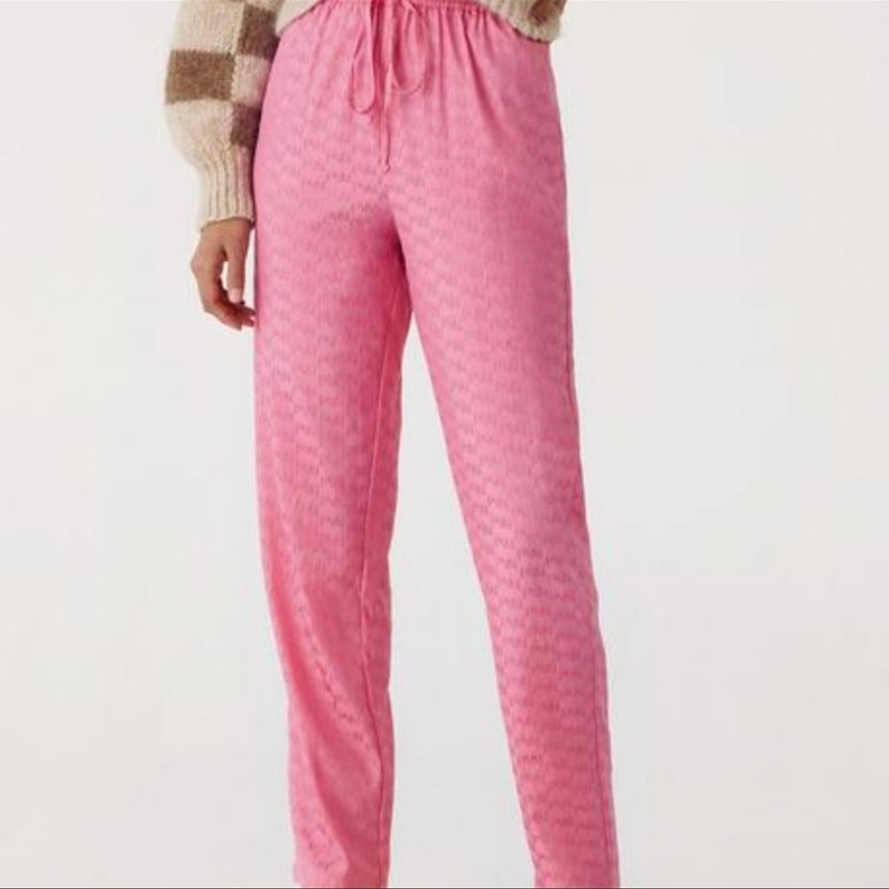 Pink Paloma Wool Kobe Logo Jacquard Drawstring Trousers Size Small
